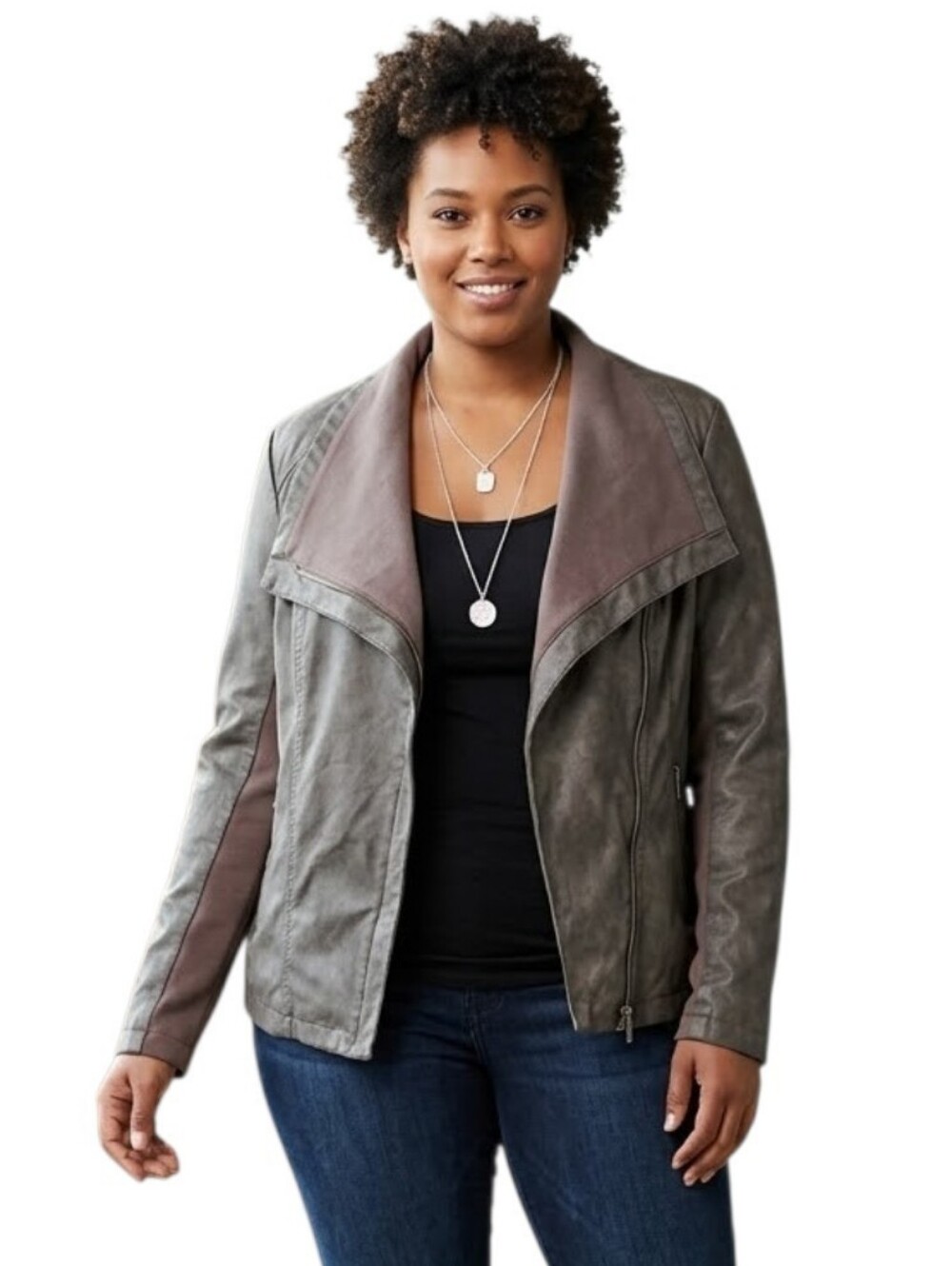 Faux Leather Jacket XXL Stretch
